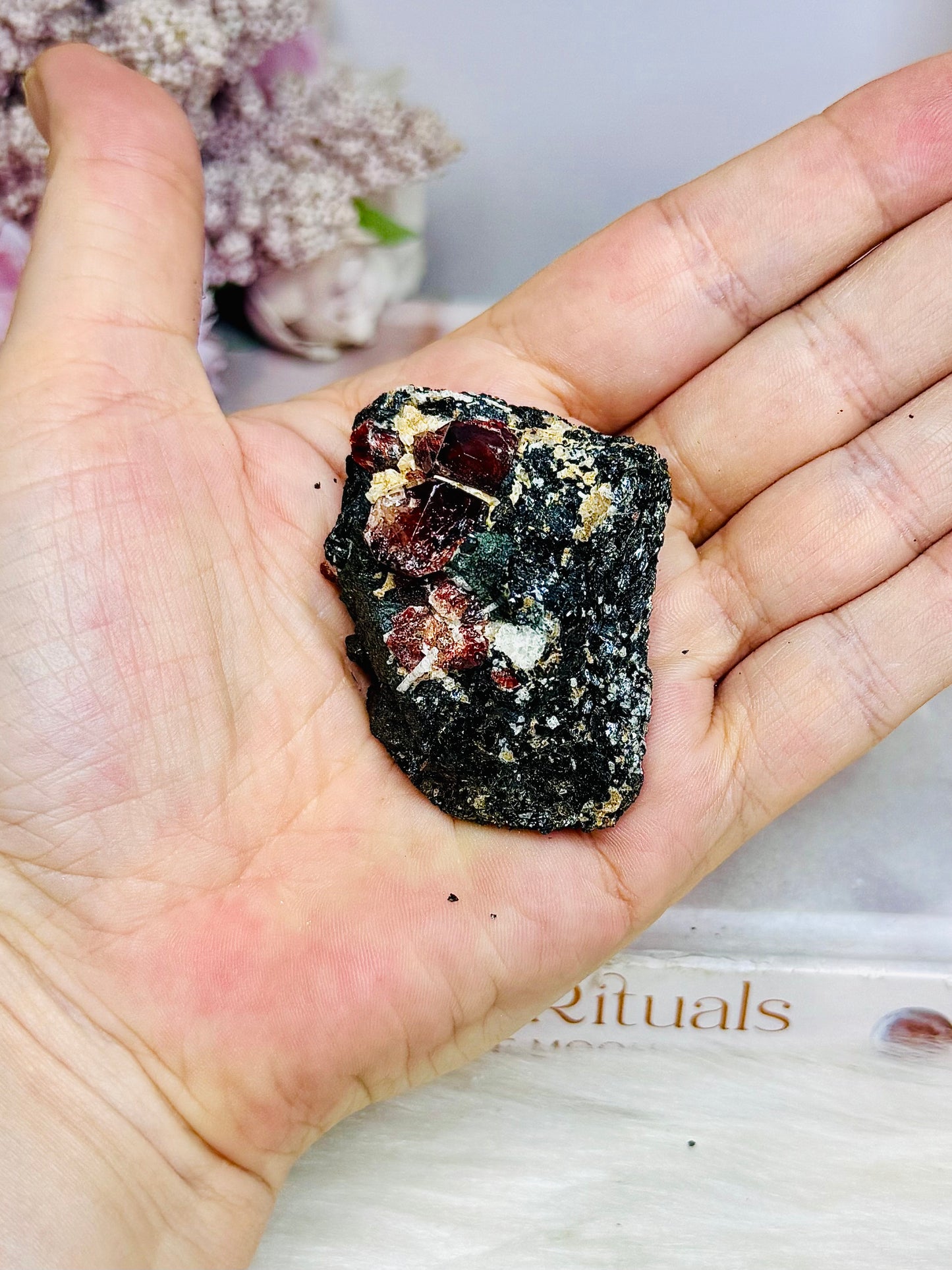 Natural Garnet On Epidote Specimen 5cm