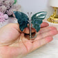Moss Agate Bouncing Butterfly 7cm