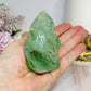 Green Fluorite Carved Flame 8cm 269g