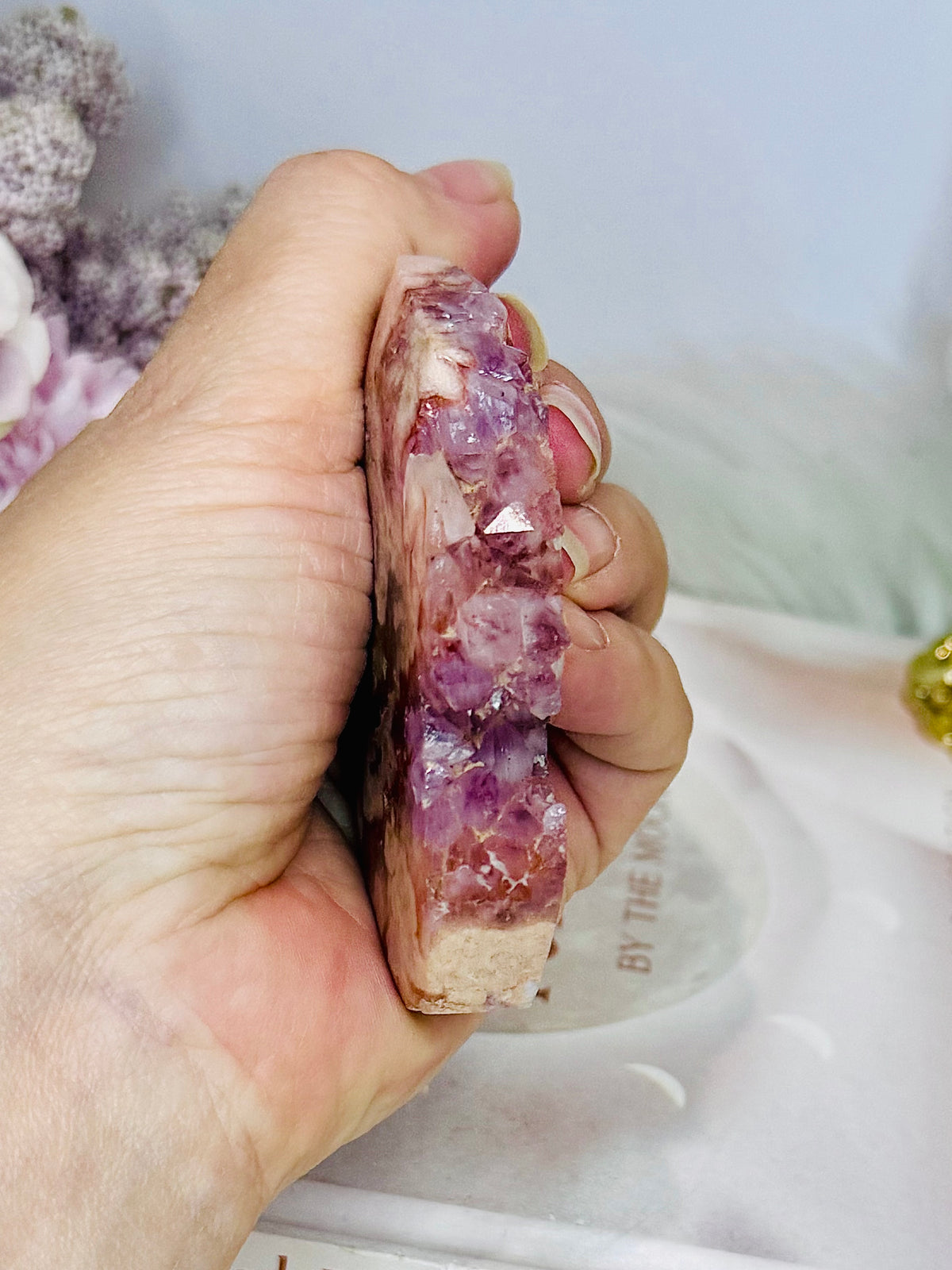 High Grade Amethyst X Flower Agate Druzy Freeform 8cm