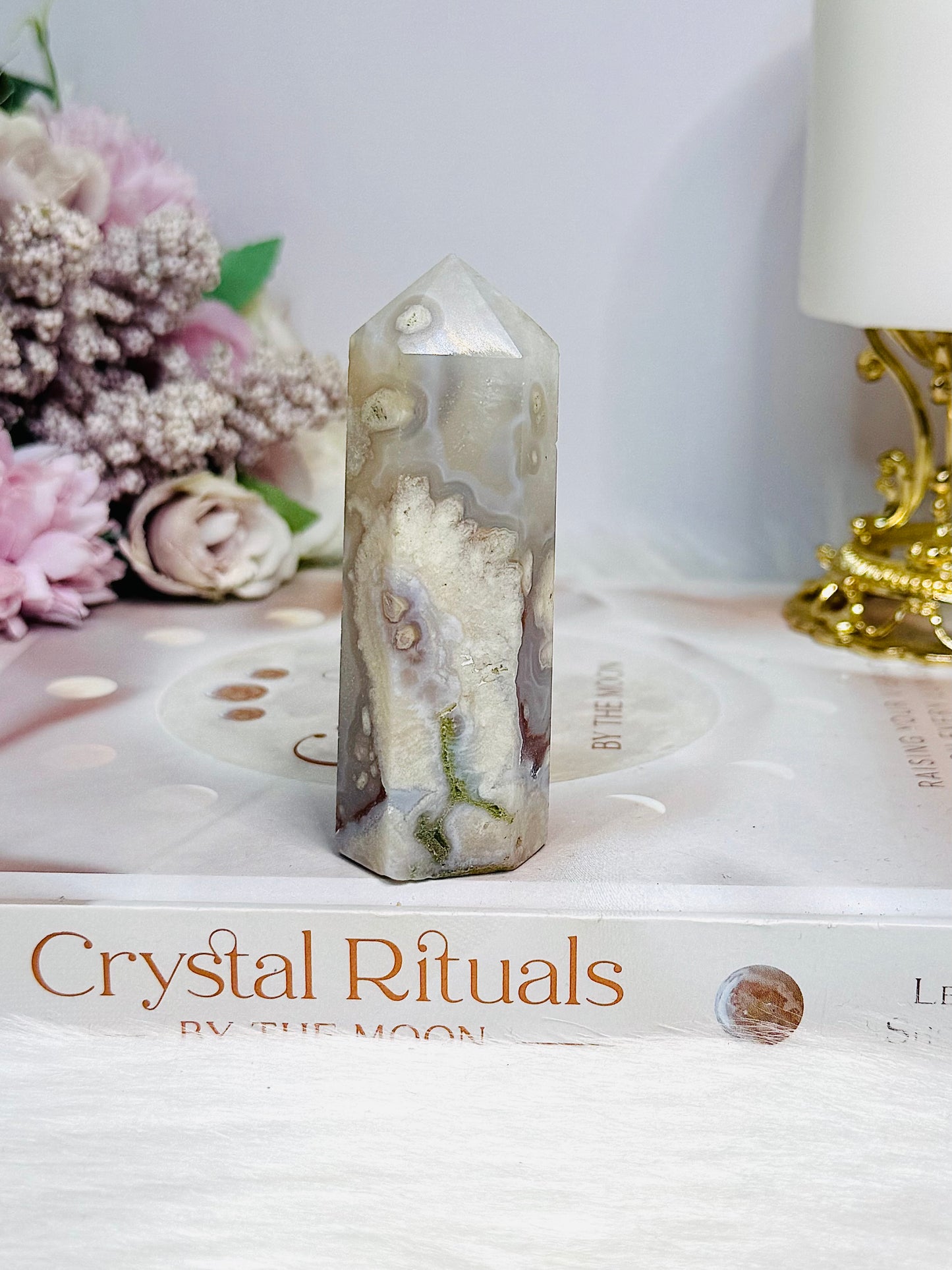 Flower Agate Tower 8cm