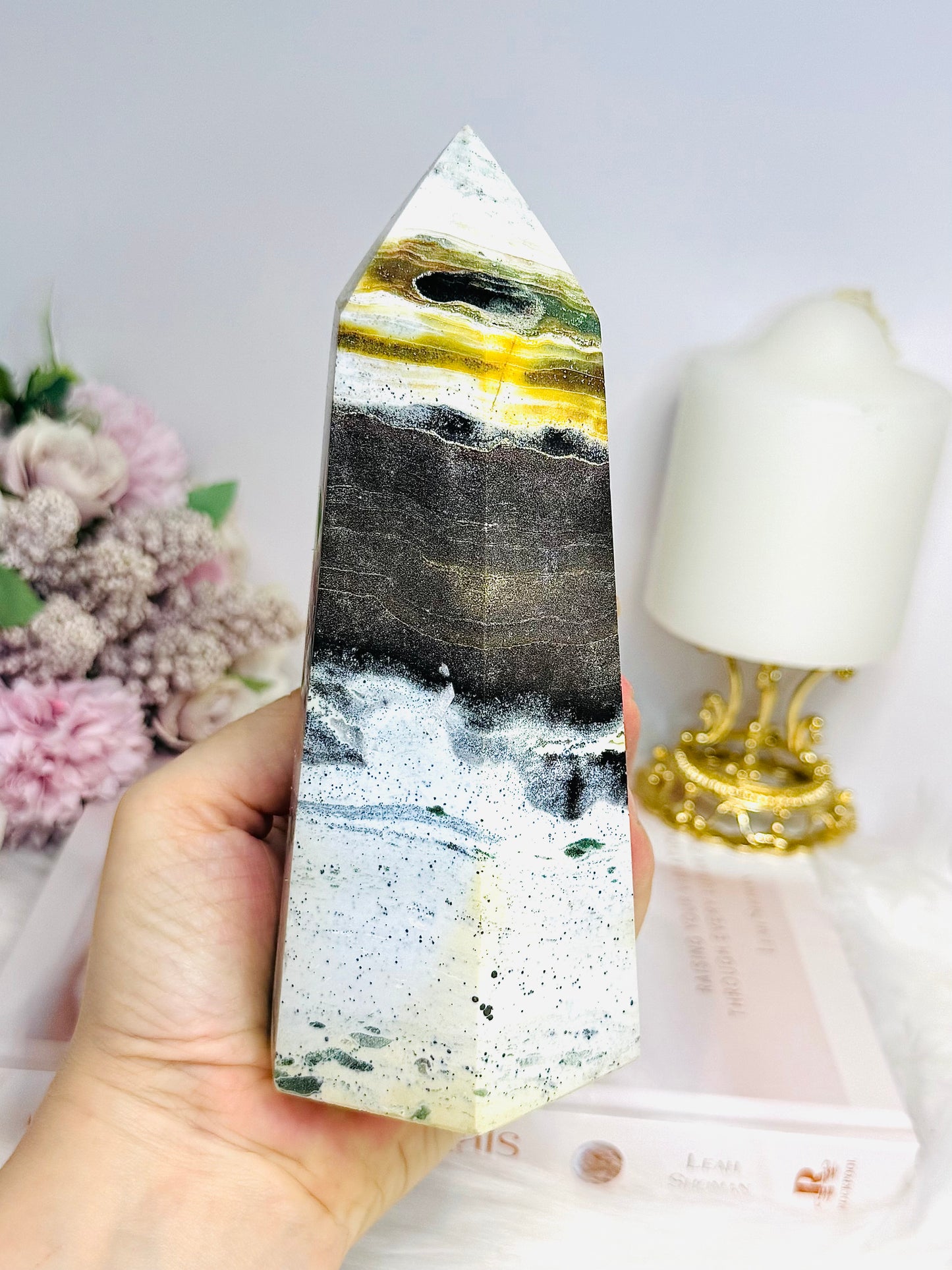 Chunky Ocean Jasper Druzy Tower 16.5cm 846g