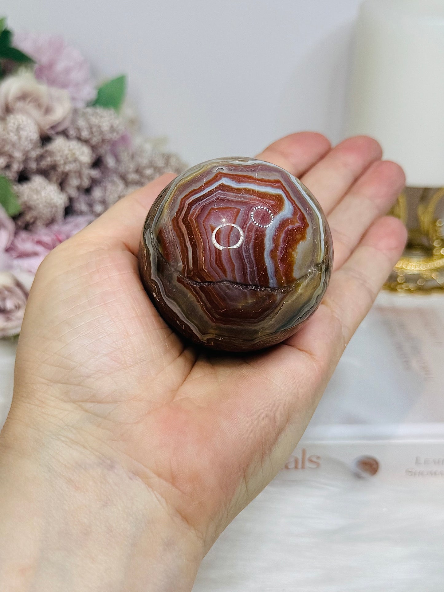 Crazy Lace Amethyst Sphere on Stand 221g