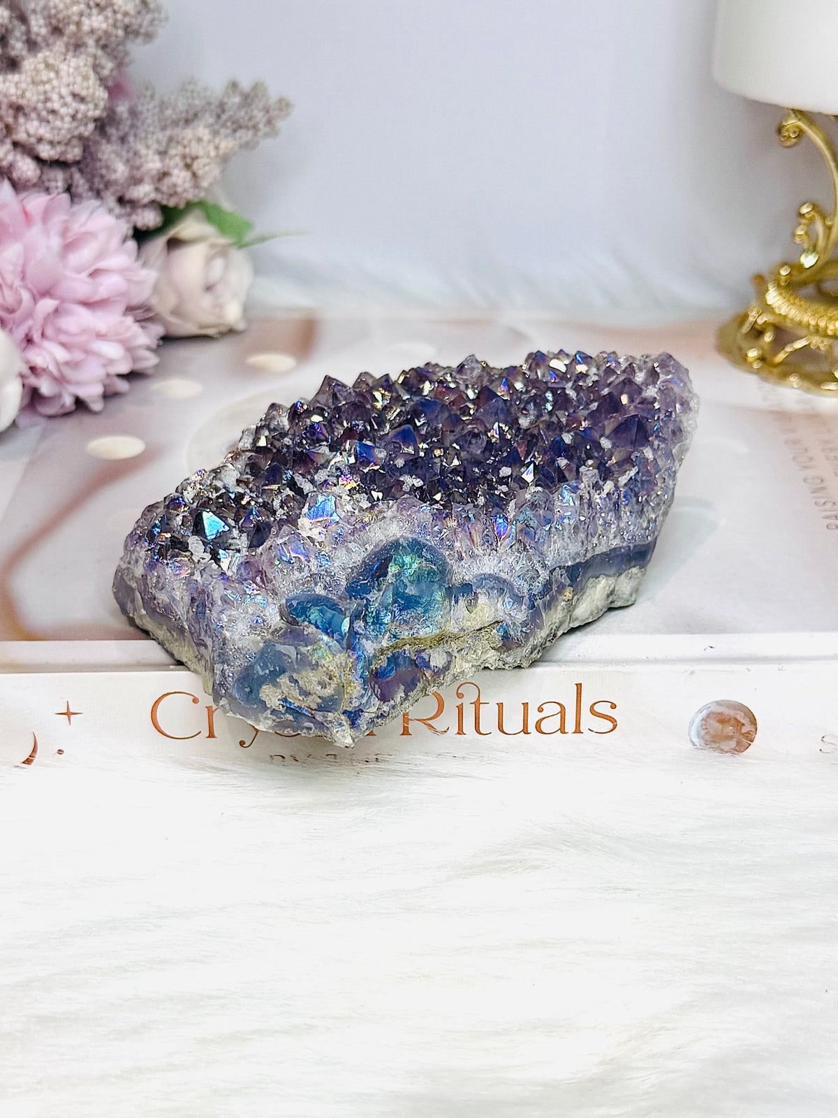 Angel Aura Amethyst Cluster 10cm 352g