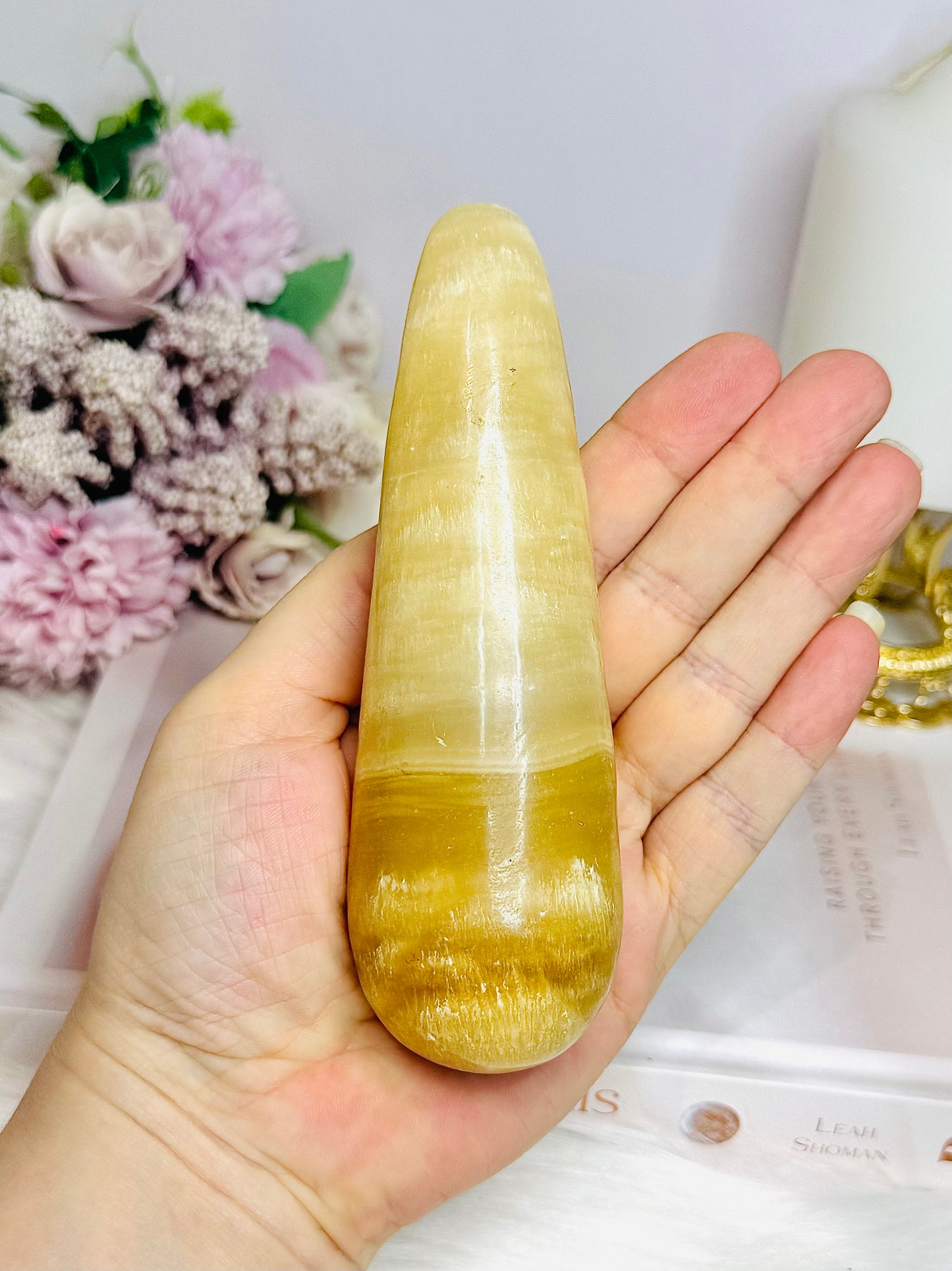 Large Calcite Massage Wand 13cm 320g