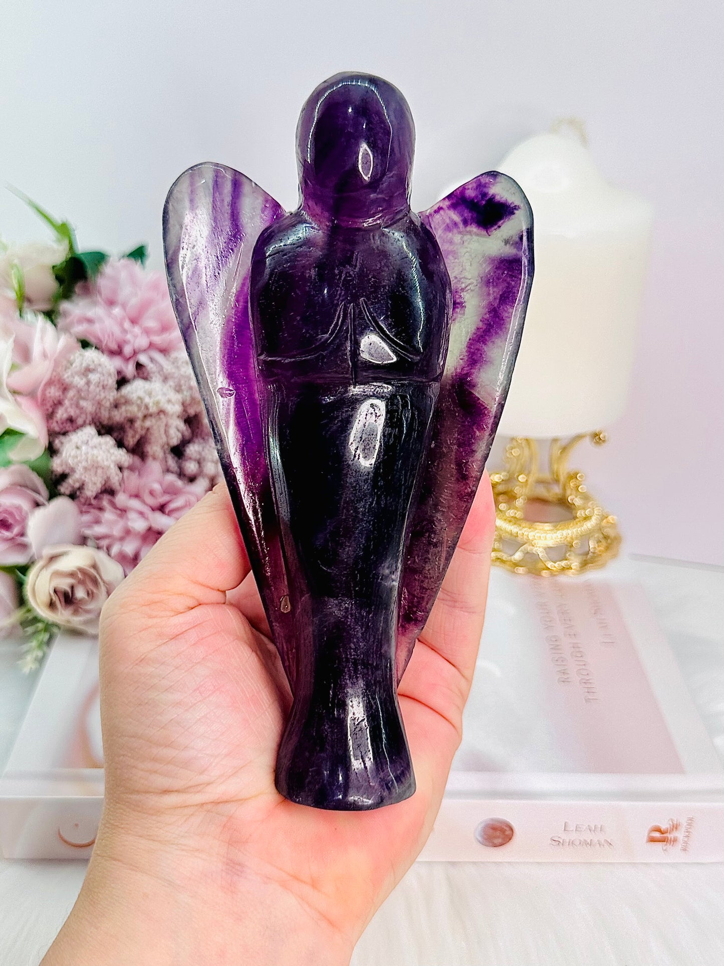 Classy & Fabulous Large 16cm Stunning Purple Fluorite Angel (Mined in San Luis Potosí Mexico)