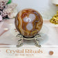 Amethyst X Agate Sphere on Stand 276g