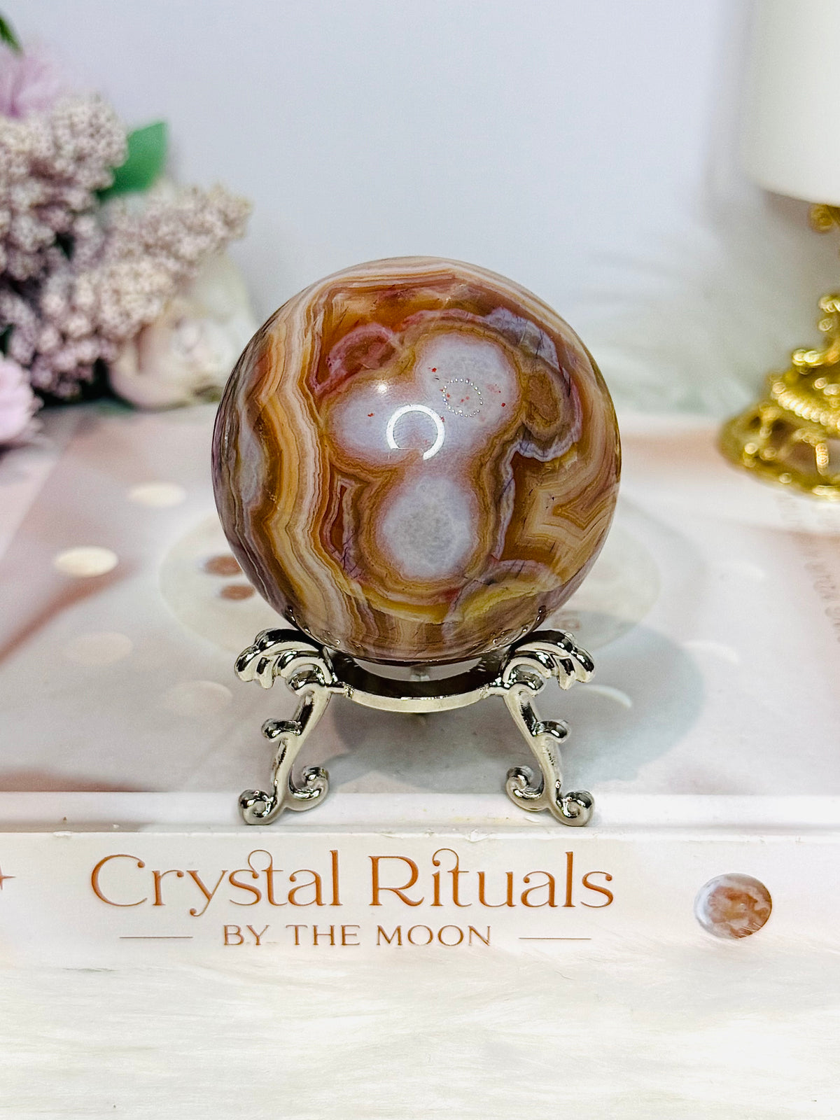 Amethyst X Agate Sphere on Stand 276g