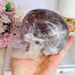 Huge 991gram High Grade Amethyst Carved Skull with Rainbows