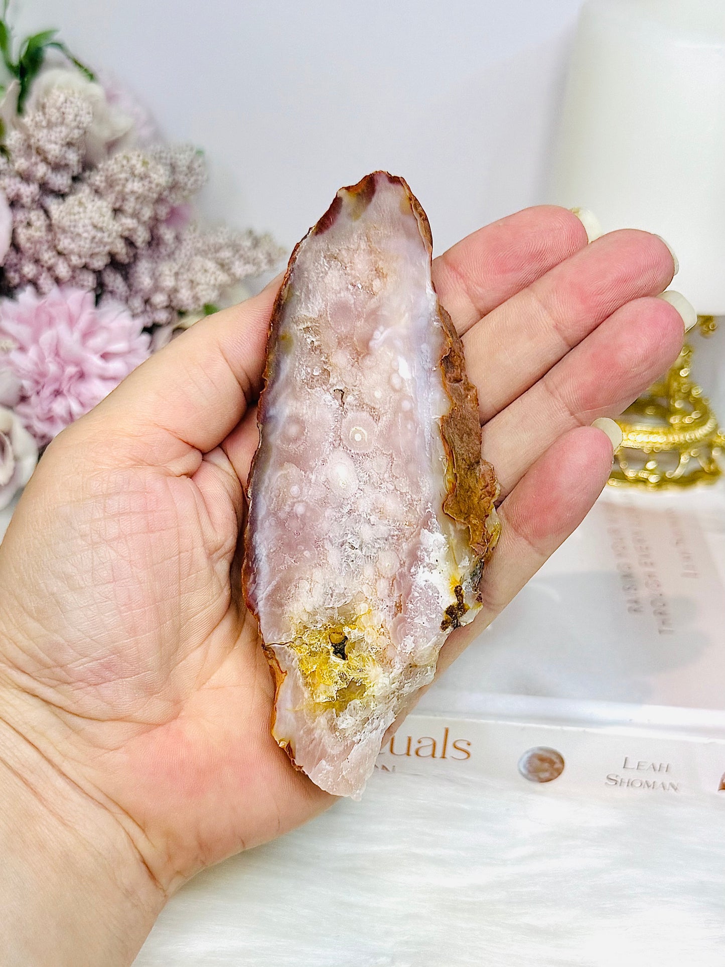 Pink Amethyst Slab On Stand 12cm