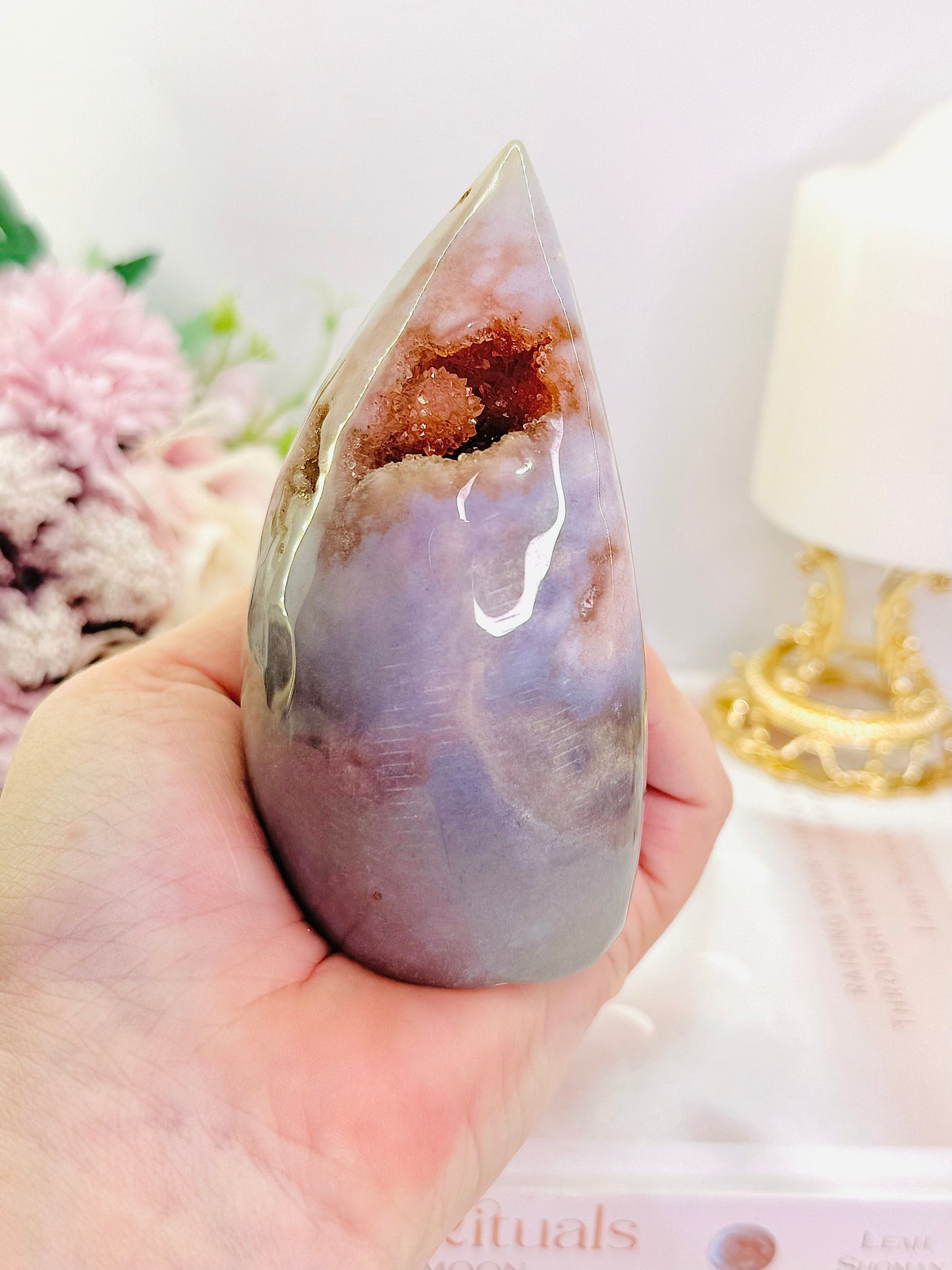 Incredible Large 10.5cm 450gram Druzy Agate Freeform | Flame