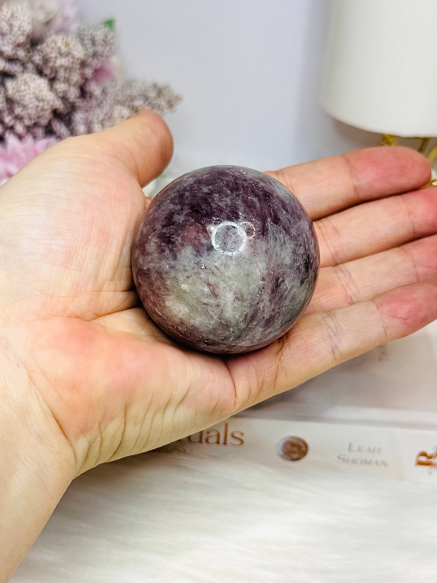 Pink Tourmaline Sphere on Stand 191g