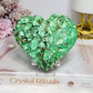 Large Natural Variscite Carved Heart on Stand 9.5cm