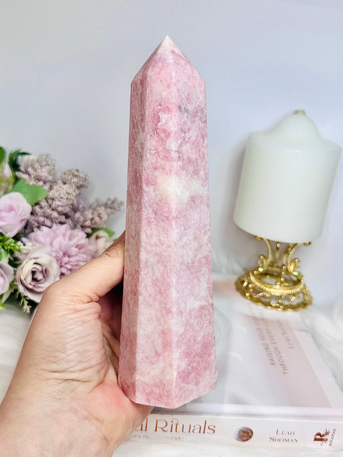 Pink Opal Large Tower 19cm