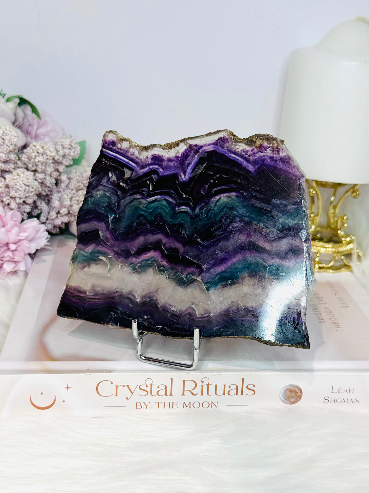 Rainbow Fluorite Slab on Stand 12.5cm