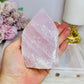 Large Rose Quartz Half Rough | Polished Tower 524g