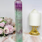 Tall Watermelon Fluorite Tower 20.5cm with Rainbows