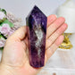 Phantom Amethyst Wand | Tower 11.5cm With Rainbows