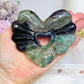 Large Chunky Fluorite Heart on Stand 10.5cm
