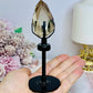High Grade Smokey Quartz Carved Diamond on Stand