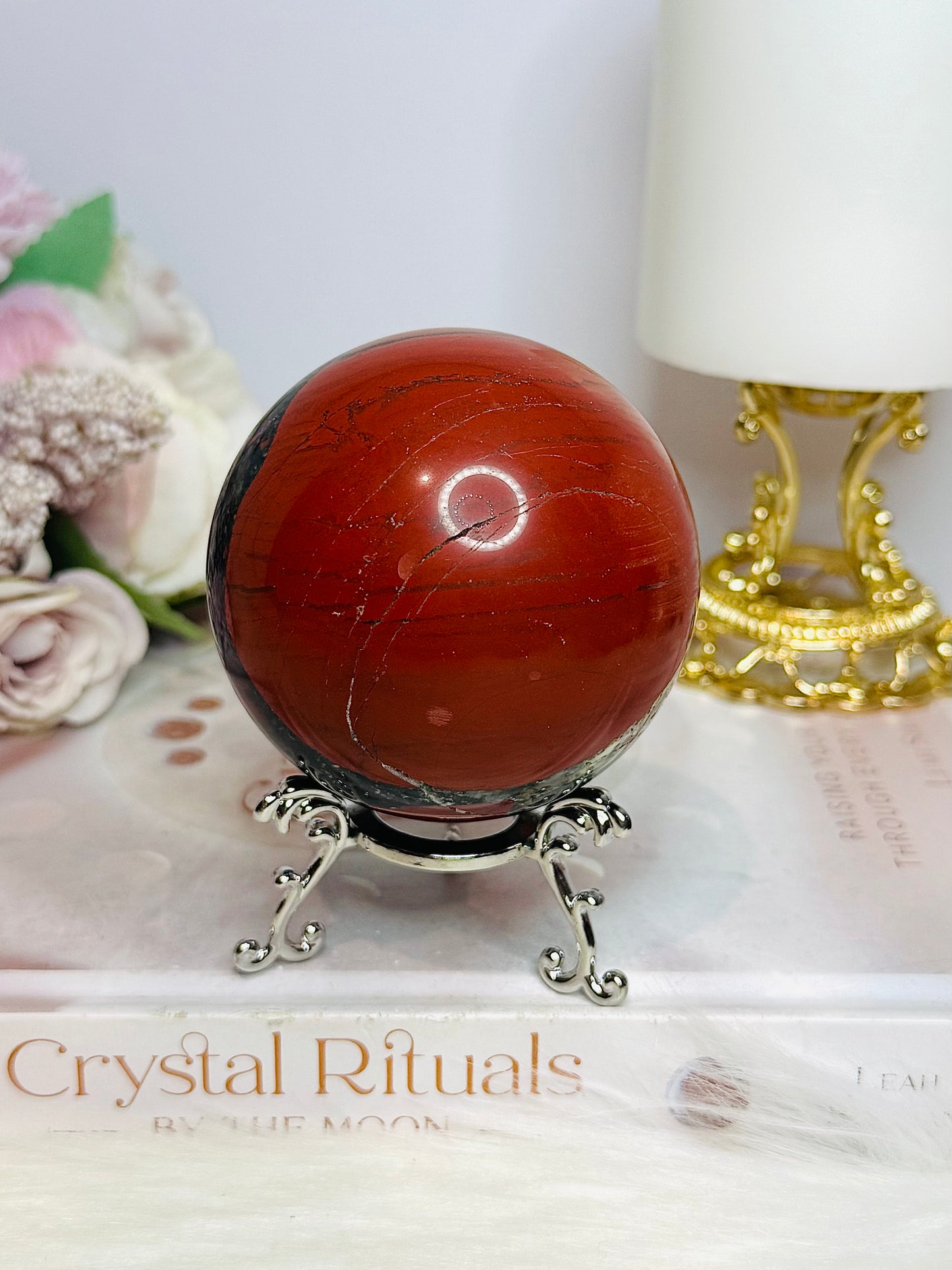 Blood Stone Large Sphere On Stand 424g