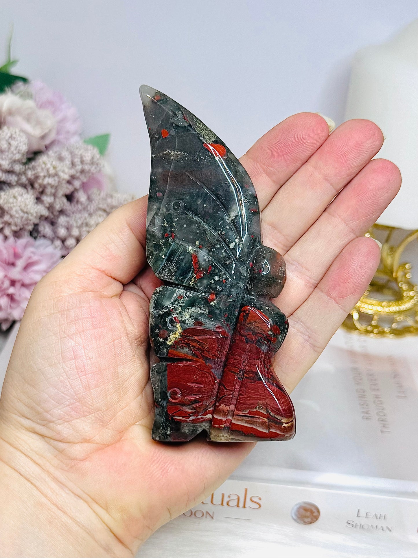Blood Stone Carved Fairy 12cm