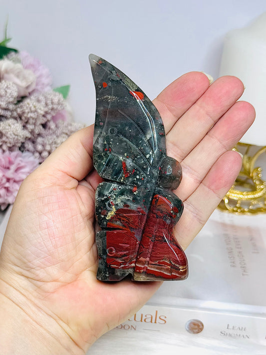 Blood Stone Carved Fairy 12cm