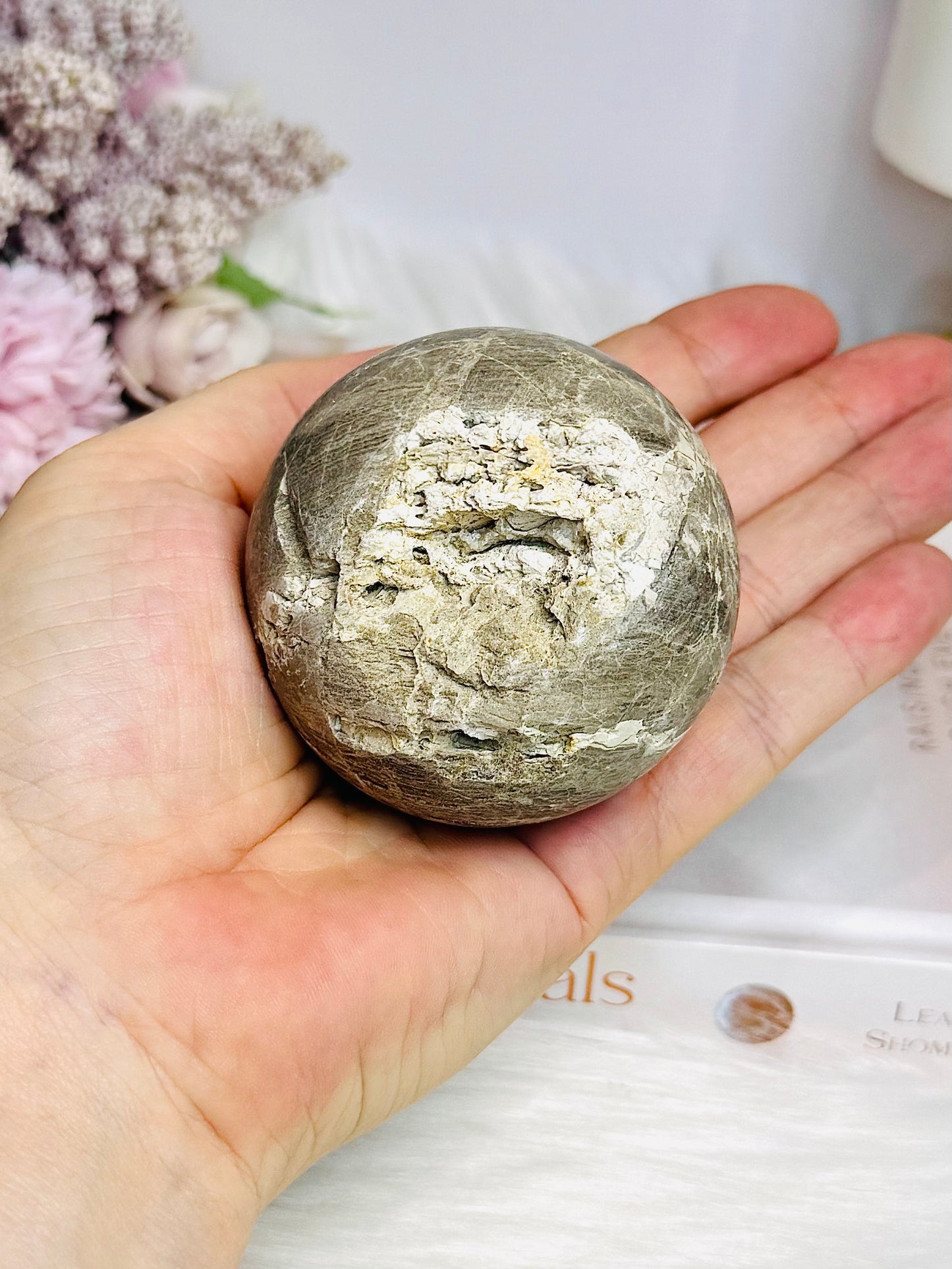 Druzy Sphalerite Sphere with Imperfection at Back 268g (stands alone)