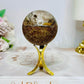 High Grade Garden Phantom Quartz | Lodolite Sphere on Stand 106g