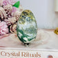 Moss Agate Druzy Egg On Stand 160g