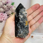 Black Sphalerite Druzy Tower 10cm
