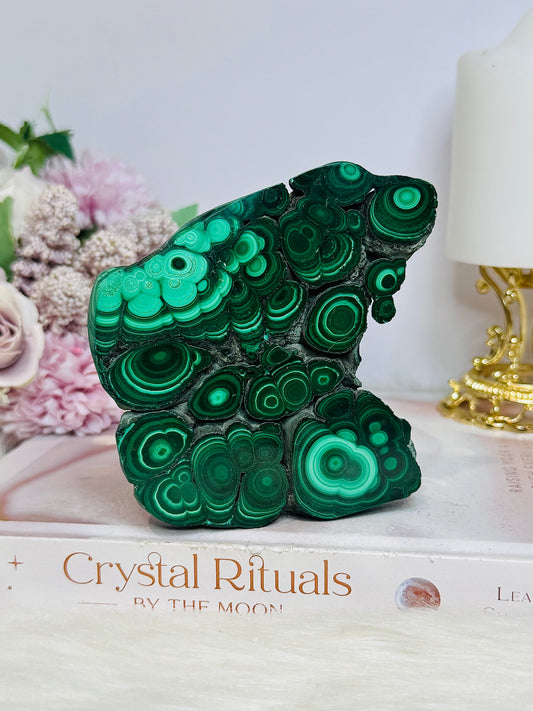 Large Natural AAA Malachite Slab on From Congo 9.5cm 325g