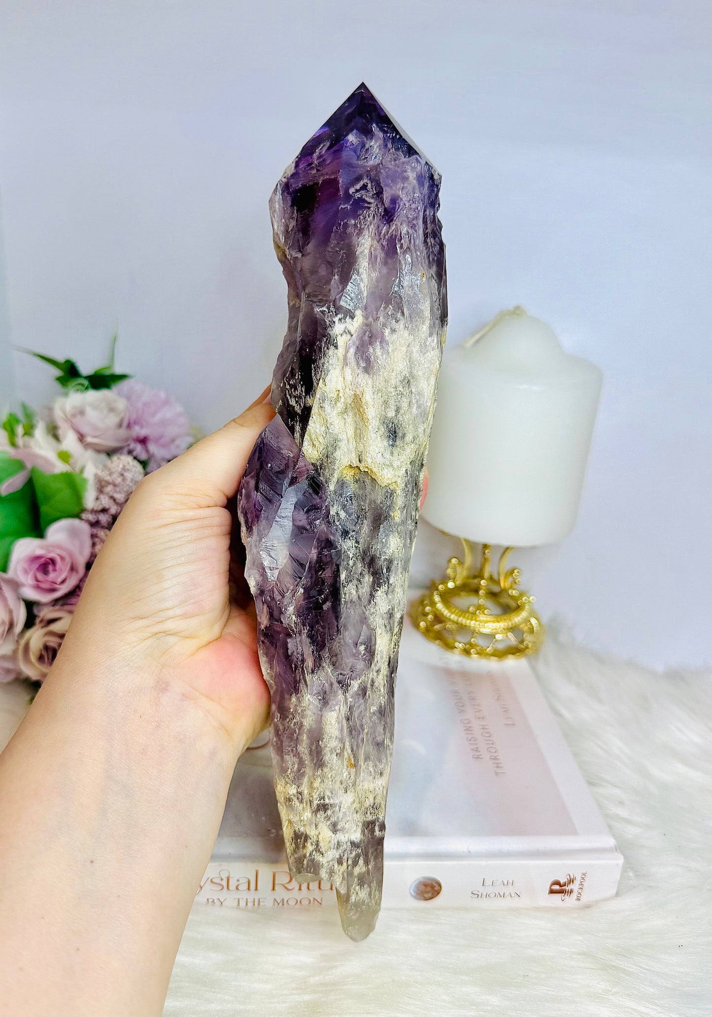 Large Natural Amethyst Dog Tooth 27cm