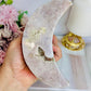 Large Chunky 15cm Druzy Pink Amethyst Carved Moon From Brazil