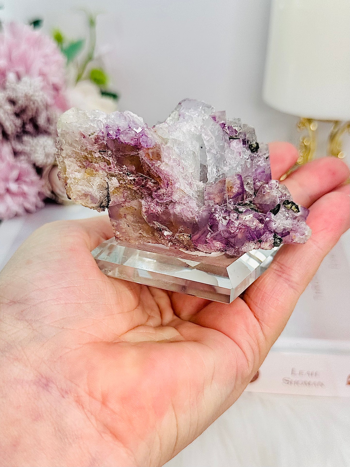 Collectors Piece ~ Stunning High Grade Purple Cubed Fluorite Specimen On Stand Absolutely Perfect 223grams