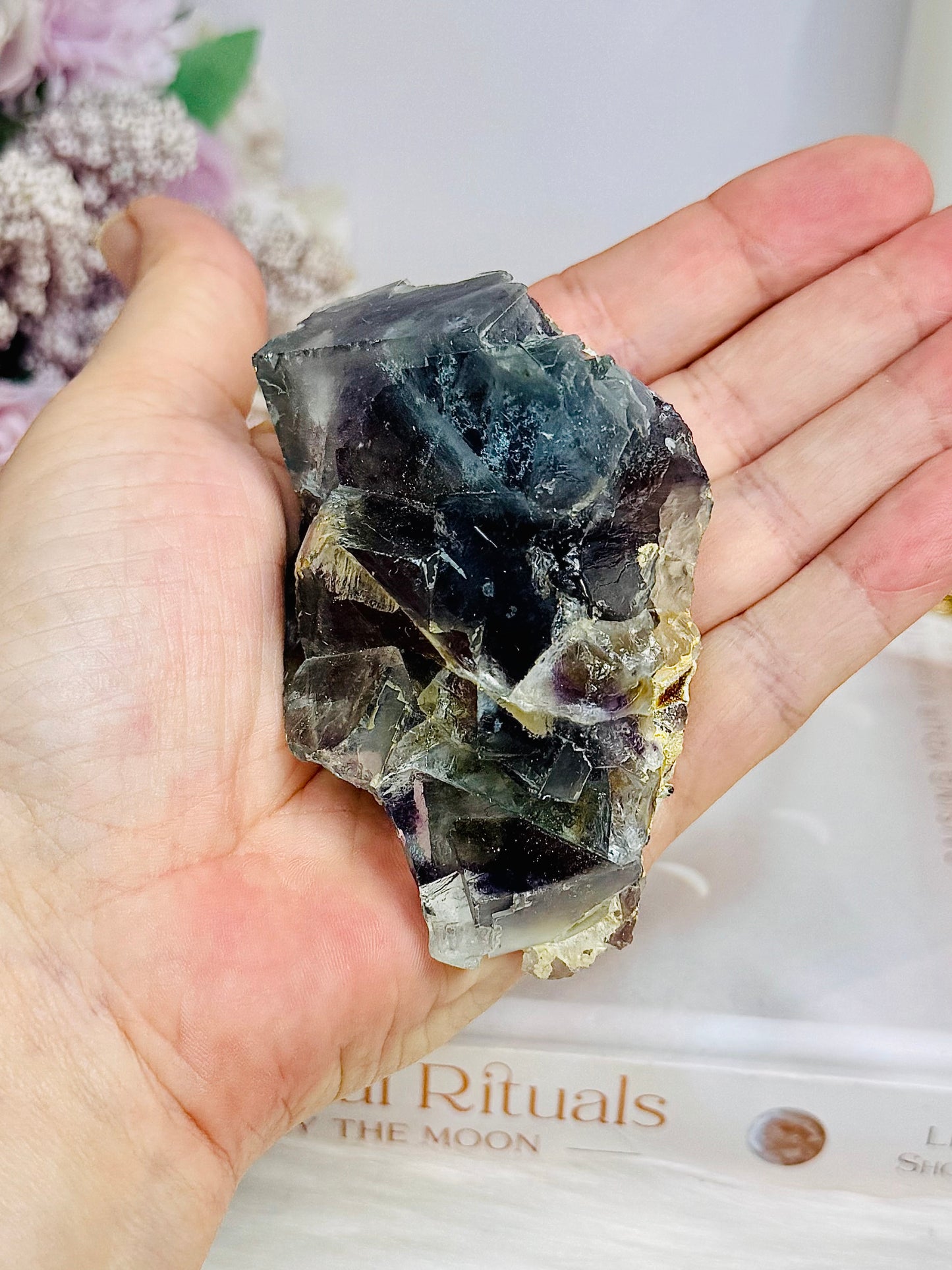 Natural Rainbow Cubed Fluorite Specimen 220g