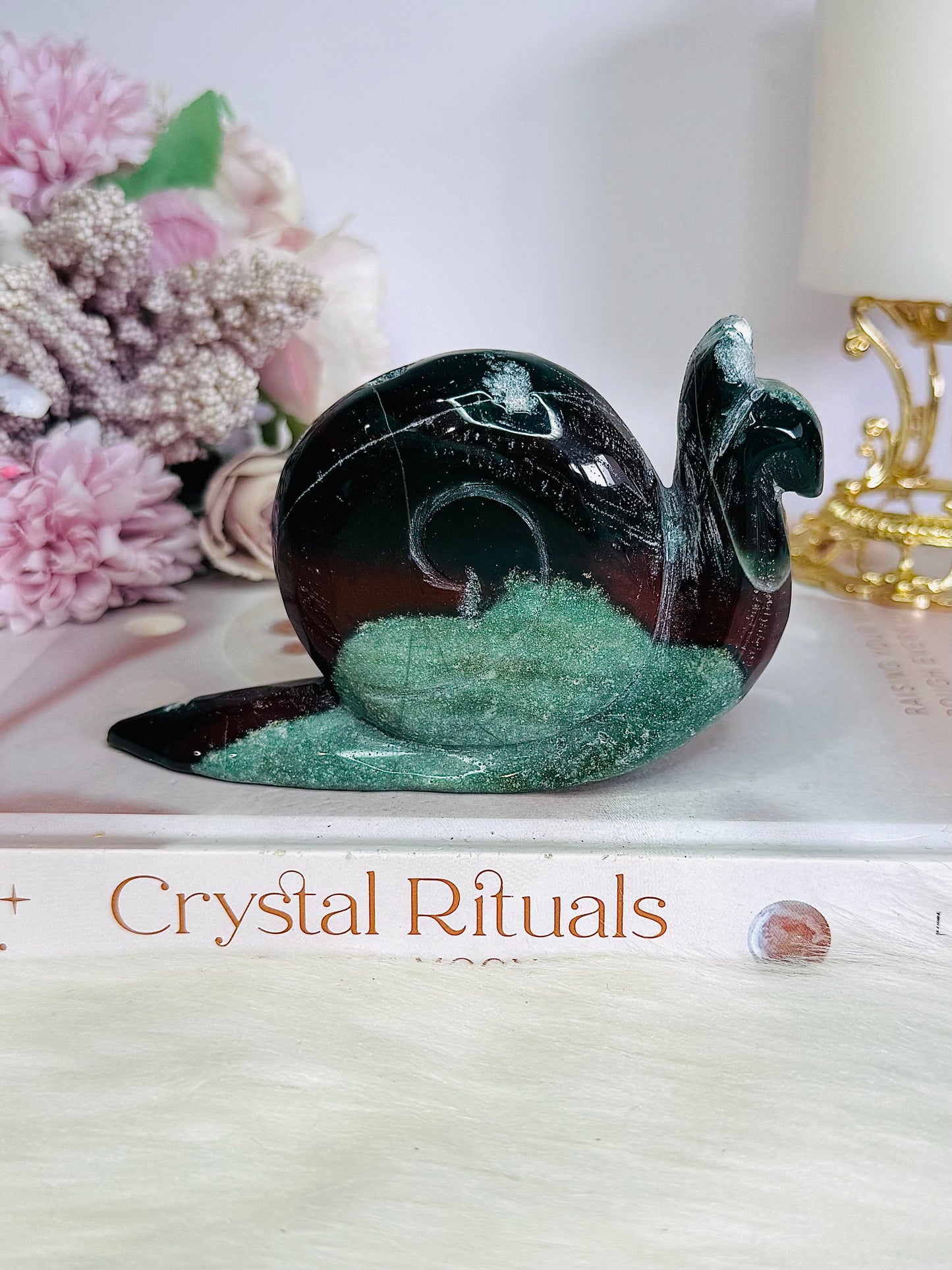 Ocean Jasper Carved Snail 12cm