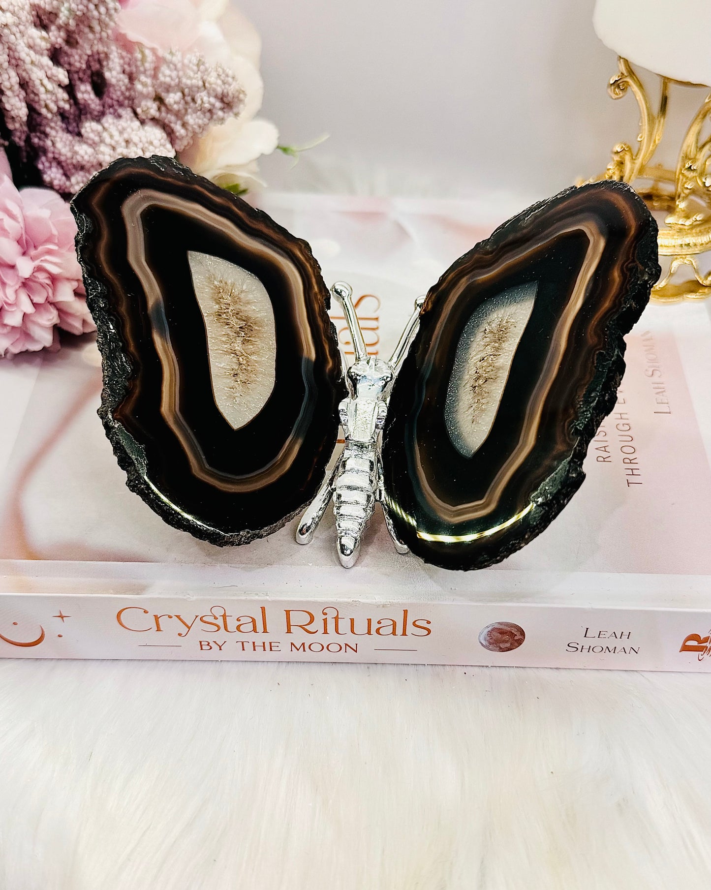 Large 10cm Natural Agate Butterfly Just Gorgeous