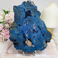 High Grade Azurite Slab with Malachite Inclusions on Stand 693g
