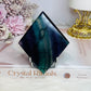 Rainbow Fluorite Diamond on Stand 10cm
