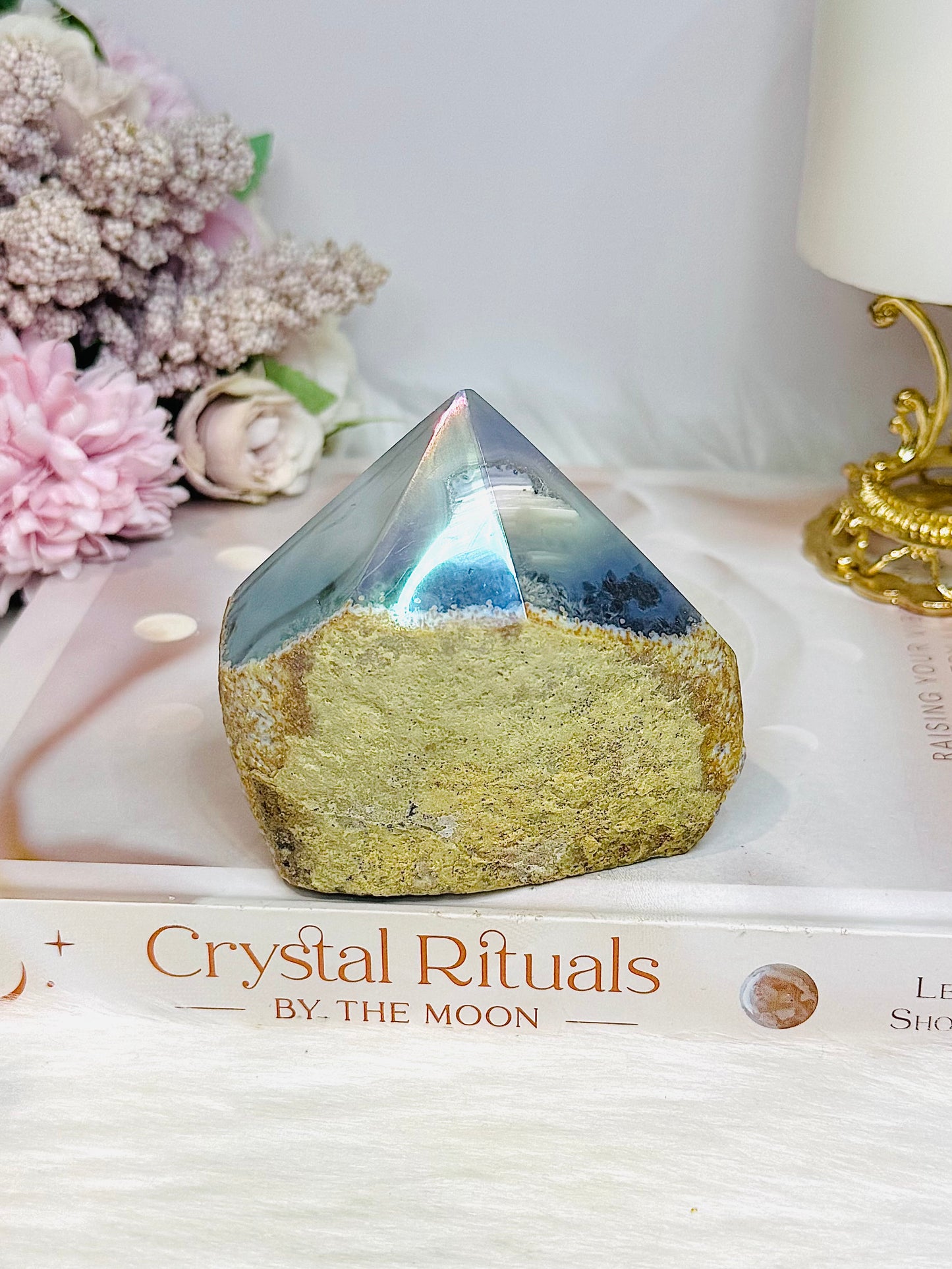 High Grade Angel Aura Agate Polished Top 321g