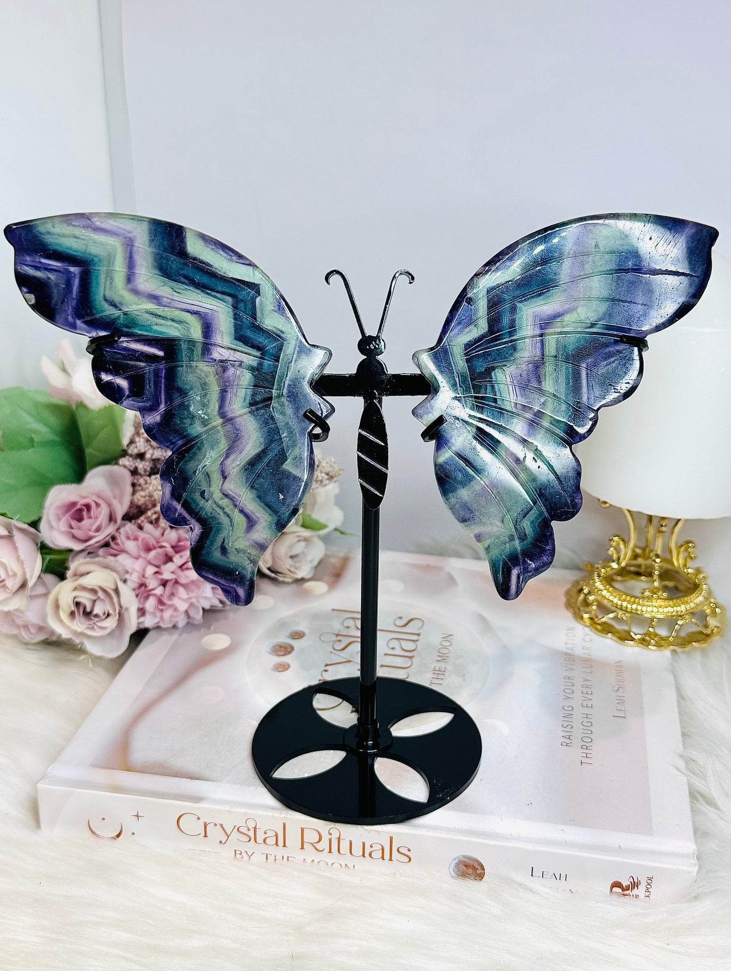 Rainbow Fluorite Butterfly Wings 18.5cm