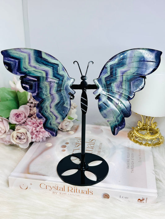 Rainbow Fluorite Butterfly Wings 18.5cm