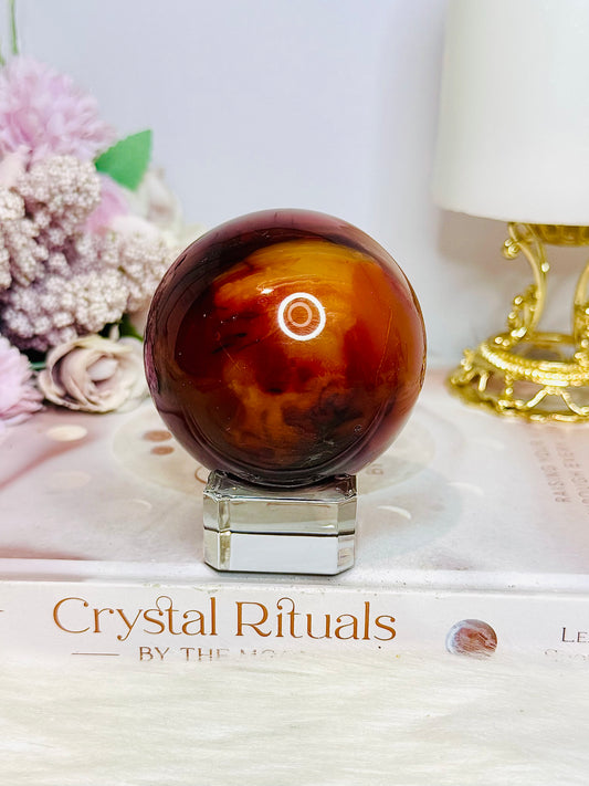 Large Carnelian Sphere On Stand 316g