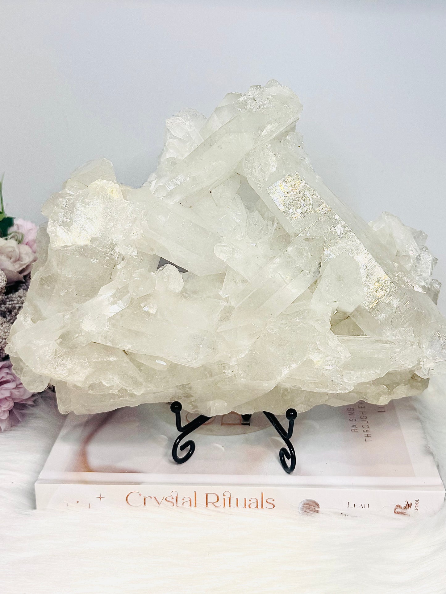 Huge Clear Quartz Natural Specimen Cluster on Stand 2.6KG 21cm