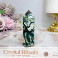 Moss Agate Druzy Tower 8.5cm