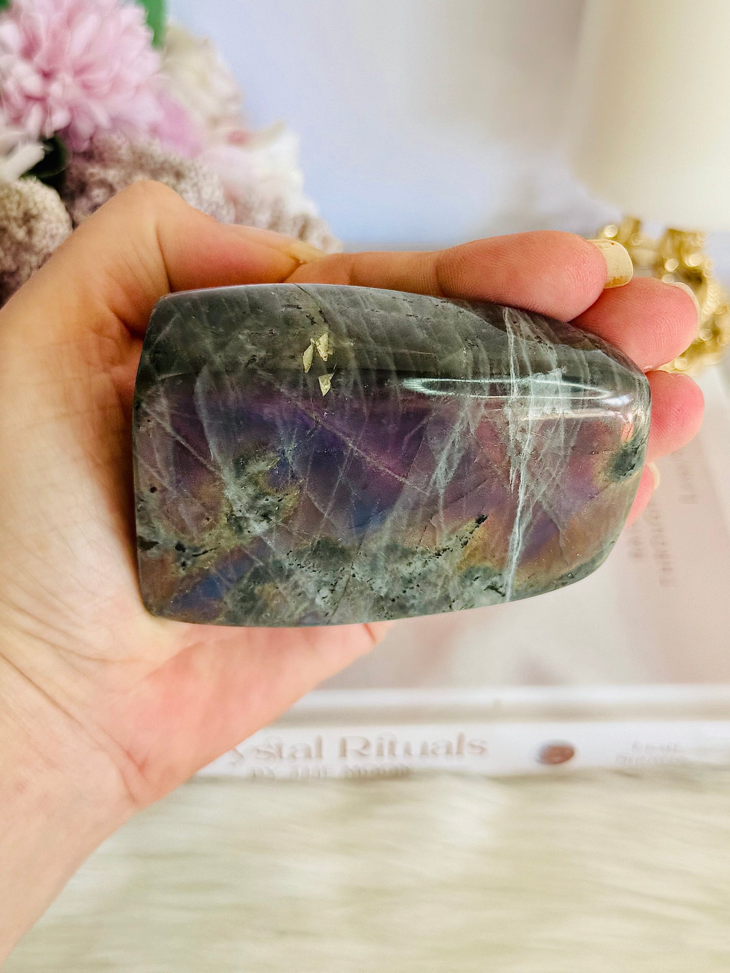 Stunning Labradorite Freeform With Deep Purple Flash 302grams