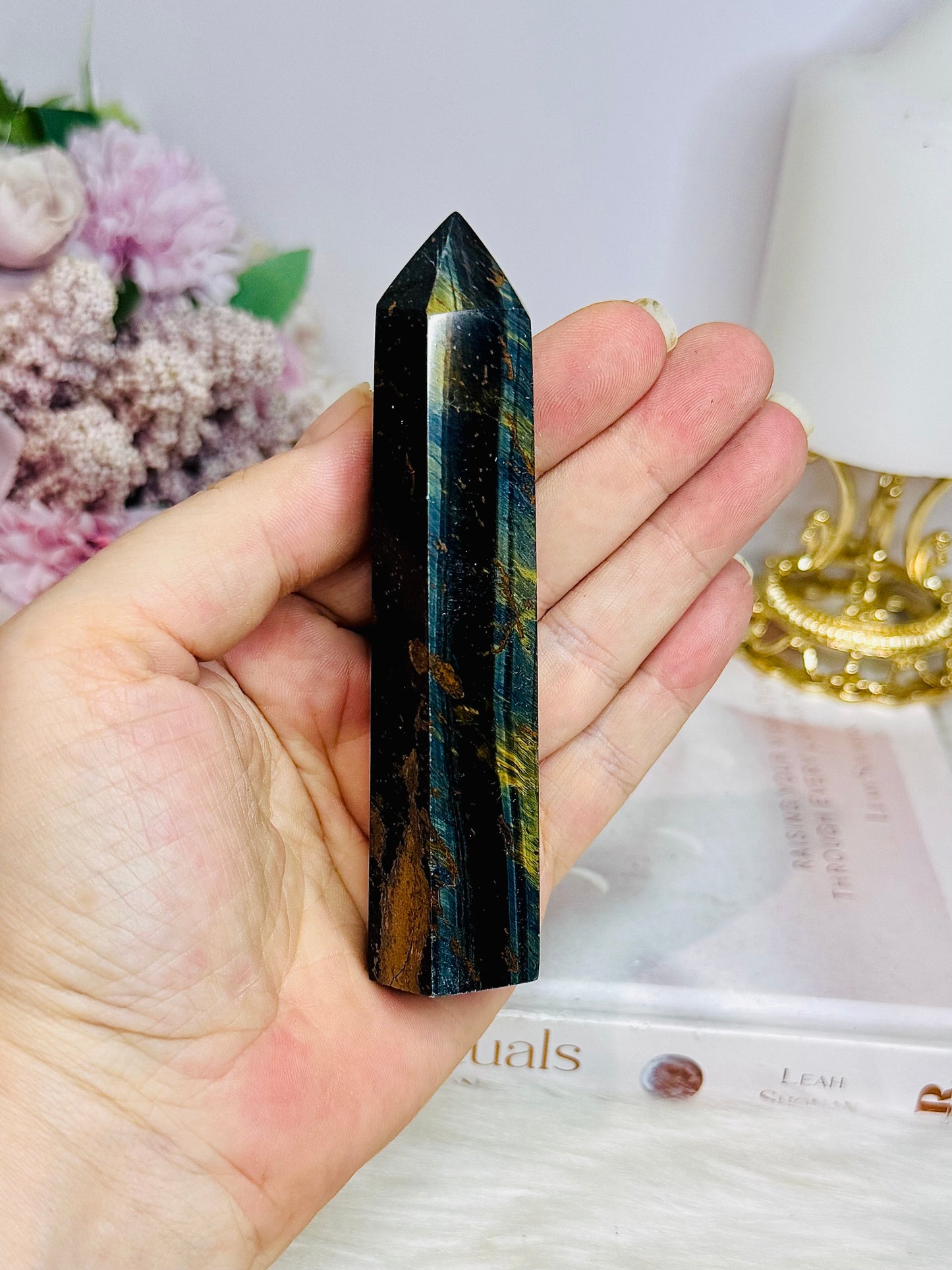 Blue Tigers Eye Tower 11cm