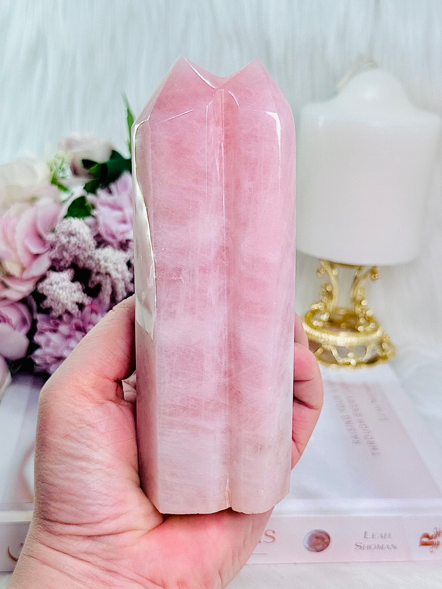 Classy & Absolutely Gorgeous Large 14.5cm Rose Quartz Double Tower Truly Gorgeous