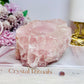 Large Chunky Rose Quartz Candle Holder 892g